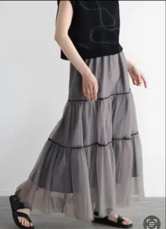新品！スコットクラブVin メッシュティアードロングスカート15000円ヤマダヤ