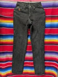 90s USA製 Wrangler ブラックデニムパンツ 黒 RUSTLERのサムネイル
