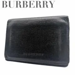BURBERRY 二つ折り財布 レザー 8.56 ブラック 上品 人気
