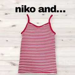 niko and... ボーダー柄 キャミソール タンクトップ　赤色　レッド　Mのサムネイル