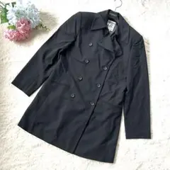 美品✨【MK MICHEL KLEIN】ダブルトレンチコート 黒　40 ウールのサムネイル