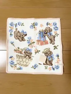 イギリス ヴィンテージ 手刺繍 うさぎのナーサリークロス[sa986