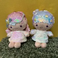 V7 キキララ リトルツインスターズ スパンコール ぬいぐるみ ペア