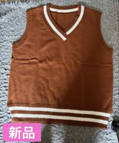 スクールニット ニットベスト Vネック ゆったり セーター 制服