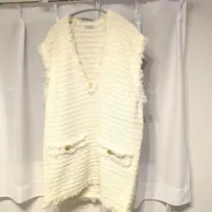 BEAUTY&YOUTH アイボリー ニットベスト
