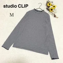 【スタディオクリップ】長袖 トップス カットソー ボーダー柄 カジュアル Mのサムネイル