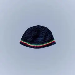クラッシャーハット ニット帽 ビーニー ストライプ ハンドメイド