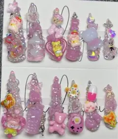 ネイルチップ 現品 量産型 平成女児 ゴテゴテ マグネット埋めつくしNo.484