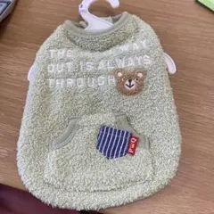 犬服 フリース素材 クマ刺繍付き