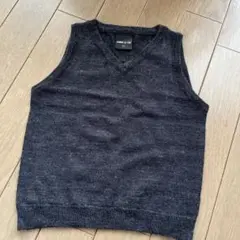 COMME CA ISM ダークグレー Vネック ベビーベスト 90