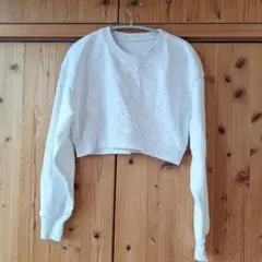 スウェットクロップドプルオーバー(長袖) M　ショート丈　トレーナー