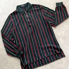 ヴィンテージ☆ポロラルフローレン 90s 長袖 ポロシャツ マルチストライプ L