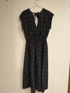 Wcloset 黒白ドット柄フリル袖ワンピース