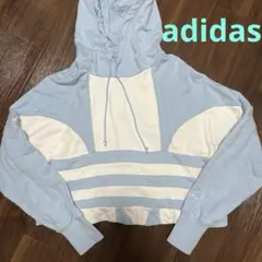 adidas アディダス トレーナー パーカー スウェット 長袖 ブルー L