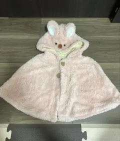 moujonjon ベビーポンチョ 우사기 耳 ピンク