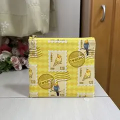 オカメインコ スタンプ柄 インコ柄 サニタリーポーチ 小物ポーチ 핸드메이드