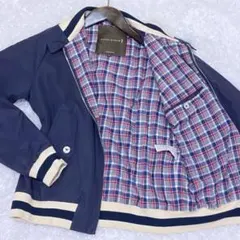 【MACKINTOSH 】 英国製 ブルゾン 40 ネイビー 裏地チェック柄のサムネイル