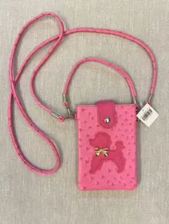 新品未使用　ショルダーポーチ　ケータイケース　プードル　ピンク　バッグ　スマホ