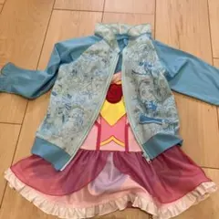 水色ジャケットとピンクワンピース水着セット