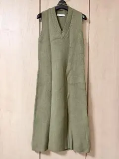 ZARA ノースリーブリブ編みワンピース Sサイズ