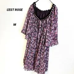 【美品】L'EST ROSE 花柄シフォンチュニックワンピース Mサイズ Y2Kのサムネイル