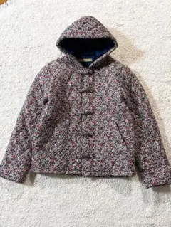 BEAMS BOY キルティングブルゾン 花柄 チャイナ アウター フーディ F