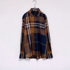 THE SCOTCH HOUSE／チェックシャツ／ブラウン×ネイビー系／M