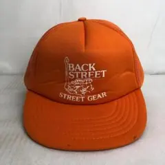 【US古着】Back Street バックストリート メッシュキャップ オレンジ
