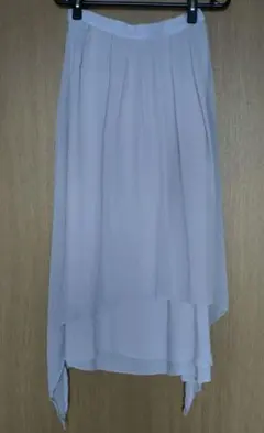 ホワイト シフォン フレアスカート ロング