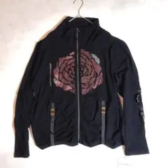 新品Y2K Graphic Zip-Up Jacket Black 00s F