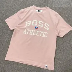 美品　BOSS x Russell Tシャツ コラボ　ピンク　Mサイズのサムネイル