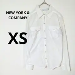 NEW YORK & COMPANY　【XS】　ホワイト　白　長袖　シャツ