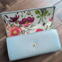 GUCCI 長財布 ブラック フローラル アラベスク スウェードレザー 