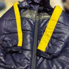 Kaepa フード付きダウンコート 140 ネイビー/イエロー