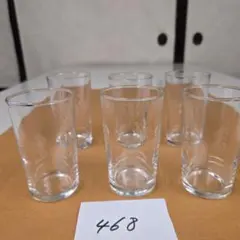 468　ひと口ビールグラス　6個　佐々木硝子　01105