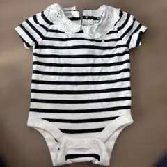 baby GAP 襟付きロンパース 0-3M ボディースーツ　ボーダー　フリルのサムネイル
