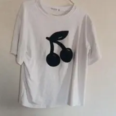 YRZS チェリー刺繍 Tシャツ ホワイト