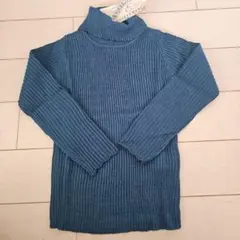 新品♡ラゲッドワークス♡青色リブ編みタートルネック長袖カットソープティマイン