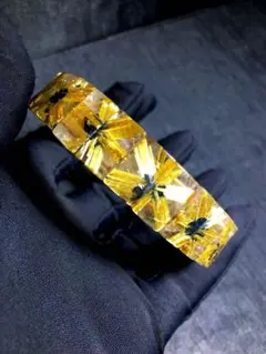 ⭐︎【天然】ゴールドタイチンルチル クォーツ ブレスレット バングル 33g