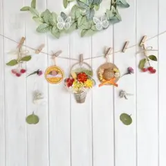 205ドライフラワー ガーランドꕤ︎︎ ‪ナチュラルꕤ︎︎春待ちガーランドꕤ︎︎·͜· ︎︎