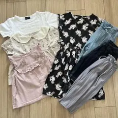 女の子　100 まとめ売り　Tシャツ　ボトムス　7点セット　BEBE 夏物