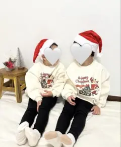 クリスマスイラスト トレーナー アイボリー　bonito L XL