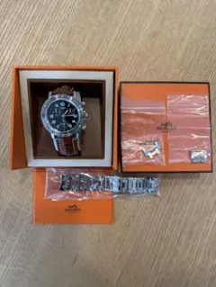 HERMES クロノグラフ メンズ 腕時計　クリッパー