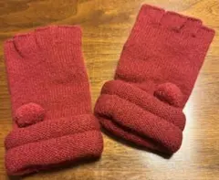 【匿名配送】手袋★赤★フィンガーレス★未使用品