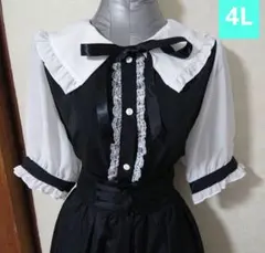 量産型 ロリータ 袖シフォンフリル襟ブラウス 4L