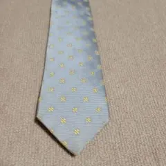 CRICKET スカイ シルク ネクタイ 黄色ドット