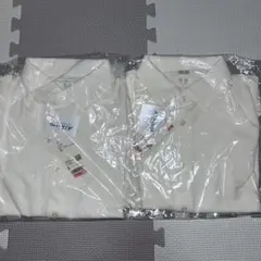 【新品】UNIQLO エアリズムコットンフルオープンポロシャツ 白 2着セット