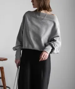 【2025SS】ボンジュールサガン フィンガーホール付きオフショルスウェット