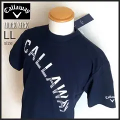 キャロウェイゴルフ メンズウェア モックネックシャツ 半袖 ネイビー LL