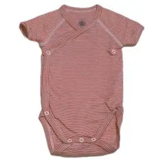 【美品】プチバトー 半袖 ロンパース 60cm ボーダー 新生児〜